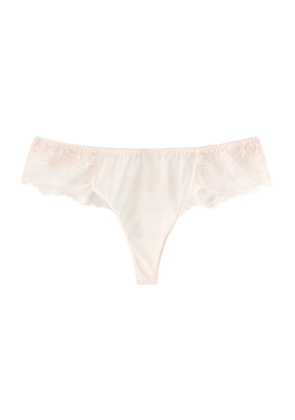 Simone PÉRÈLE Intrigue Tanga Embroidered Tulle Briefs - Light Pink - 2 (UK 10 / M)