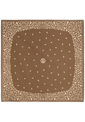 Lescarf Paisley-print Cotton Scarf - Brown - One Size