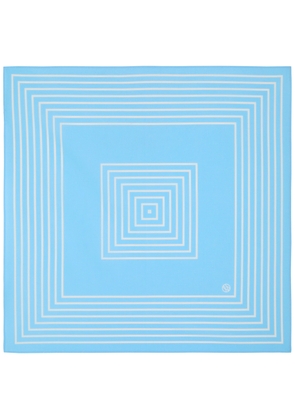 Lescarf Striped-print Cotton Scarf - Blue - One Size