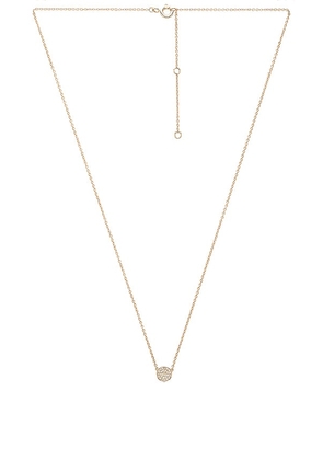 EF COLLECTION Mini Disc Necklace in Metallic Gold.