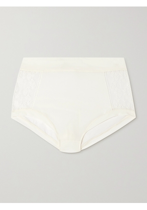 Eres - Flore Verveine Lace-trimmed Stretch-jersey Briefs - White - FR 38,FR 40,FR 42
