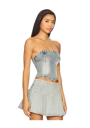 BY.DYLN Davia Corset in Blue. Size L. Also in M, S, XL, XS, XXL.