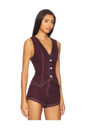 BY.DYLN x REVOLVE Tyler Vest in Wine. Size L. Also in M, S, XL, XS, XXS.