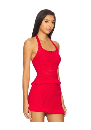 Amanda Uprichard Valentini Top in Red. Size L. Also in M, XL.