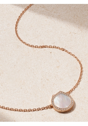 Repossi - Antifer 18-karat Rose Gold, Mother-of-pearl And Diamond Necklace - White - One size