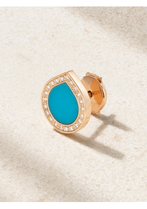 Repossi - Antifer 18-karat Rose Gold, Turquoise And Diamond Single Earring - Blue - One size