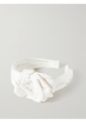 Jennifer Behr - Alma Appliquéd Duchesse-satin Headband - Cream - One size