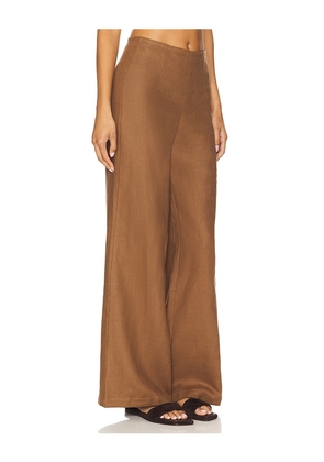 FAITHFULL THE BRAND Syna Pant in Brown. Size M. Also in L, S, XL.