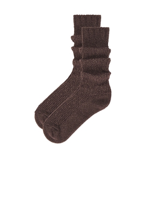 Free People Staple Slouch Socks in Brown.