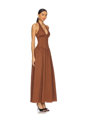 MORE TO COME Bexley Maxi Dress in Brown. Size XL. Also in L, M, S, XS, XXS.
