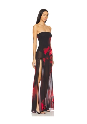 NBD Adeliza Maxi Dress in Black,Red. Size L. Also in S, XL.