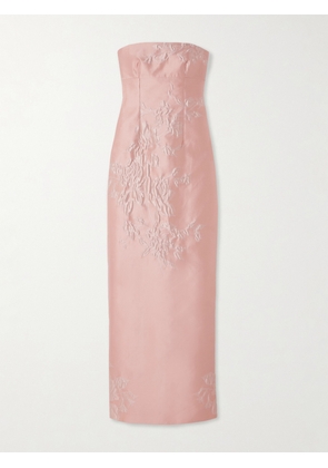 Emilia Wickstead - Ximena Strapless Floral Cloqué Maxi Dress - Pink - UK 6,UK 8,UK 10,UK 12