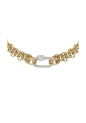 Mazin Jewels Jackie Necklace in Metallic Gold.