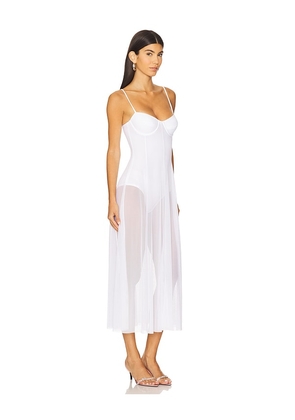 Norma Kamali Underwire Dress With Bodysuit in White. Size L. Also in M, XL.