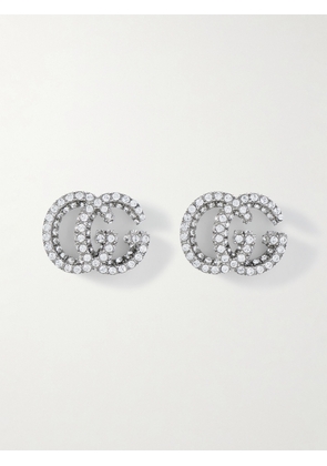 Gucci - Gg Marmont Silver-tone Crystal Earrings - One size