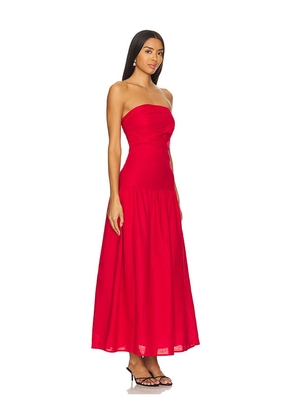 SNDYS Stella Maxi Dress in Red. Size L. Also in M, S, XL, XS, XXL, XXS.