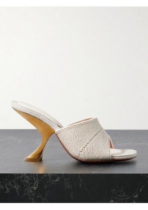 Amina Muaddi - Taylor Canvas Mules - Neutrals - IT36,IT36.5,IT37,IT37.5,IT38,IT38.5,IT39,IT39.5,IT40,IT40.5,IT41,IT41.5,IT42