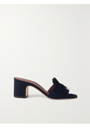 Loro Piana - Summer Charms Embellished Suede Mules - Blue - IT35,IT36,IT36.5,IT37,IT37.5,IT38,IT38.5,IT39,IT39.5,IT40,IT40.5,IT41