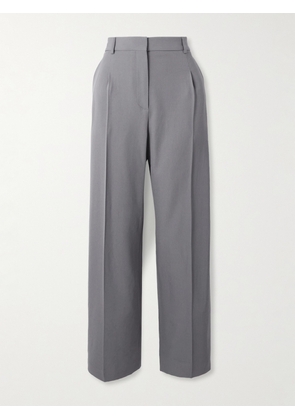 Alaïa - Capri Pleated Wool-gabardine Straight-leg Pants - Gray - FR 34,FR 36,FR 38,FR 40,FR 42,FR 44