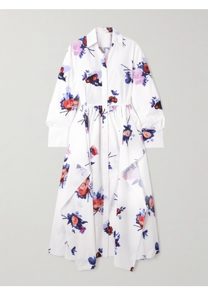 Erdem - Floral-print Cotton-poplin Midi Shirt Dress - Multi - UK 4,UK 6,UK 8,UK 10,UK 12,UK 14,UK 16,UK 18,UK 20,UK 22