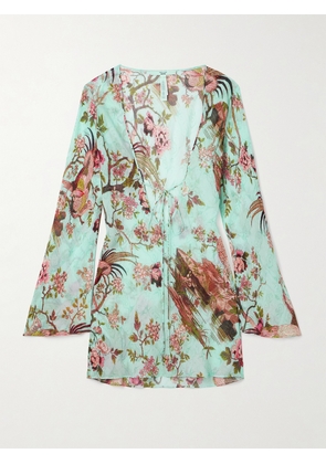 SKIMS - + Roberto Cavalli Long Sleeve Mini Dress - Fagianella - Multi - XXS,XS,S,M,L,XL,2XL