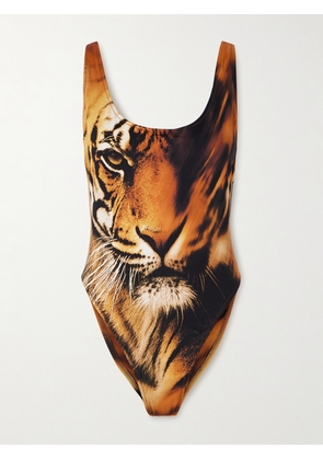 SKIMS - + Roberto Cavalli Signature Swim Scoop Neck One Piece - Tiger Face - Multi - XXS,XS,S,M,L,XL,2XL