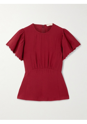 Ulla Johnson - Nejma Ruffled Crepe Blouse - Red - US0,US2,US4,US6,US8,US10,US12,US14