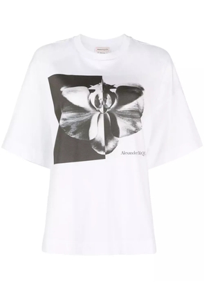 Alexander McQueen Photographic Orchid-print T-shirt - White