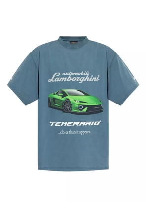 Balenciaga x Automobili Lamborghini graphic-print T-shirt - Blue