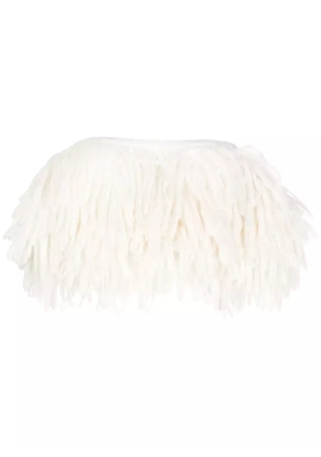 Jacquemus fringed cropped top - White