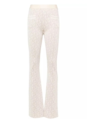 Palm Angels monogram-jacquard knitted trousers - Neutrals