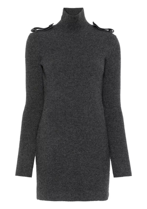 Alexander McQueen ribbed roll-neck mini dress - Grey