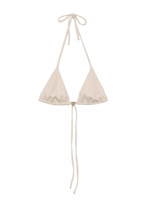 Prada rhinestone-embellished triangle bikini top - Neutrals