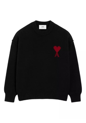 AMI Paris Ami De Coeur crew-neck wool sweater - Black