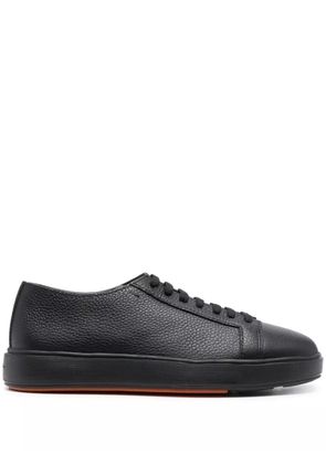 Santoni leather low-top sneakers - Black