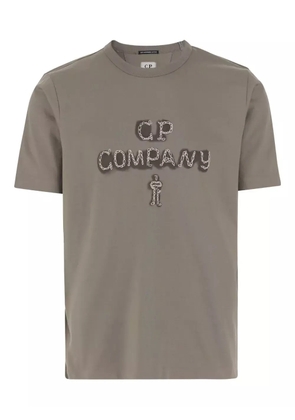 C.P. Company logo-embroidered T-shirt - Neutrals
