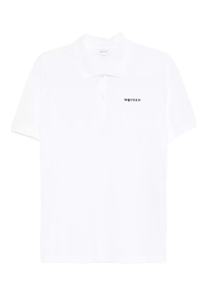 Alexander McQueen logo-embroidered polo shirt - White