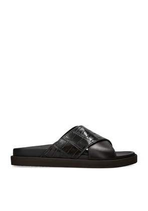 Zegna Crocodile Leather Panarea Slides