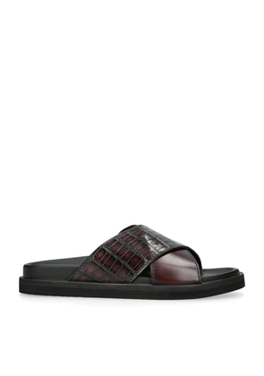 Zegna Crocodile Skin Panarea Sandals