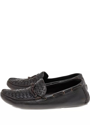 Bottega Veneta Pre-Owned intrecciato leather loafers - Brown