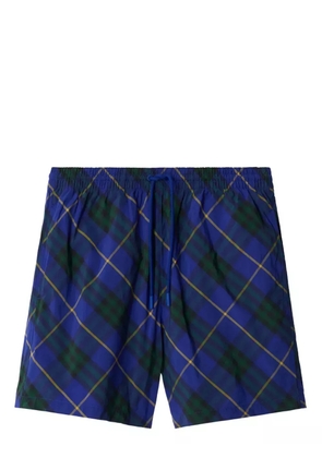 Burberry check-print swim shorts - Blue
