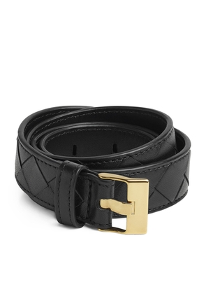 Bottega Veneta Leather Intreccio Watch Belt