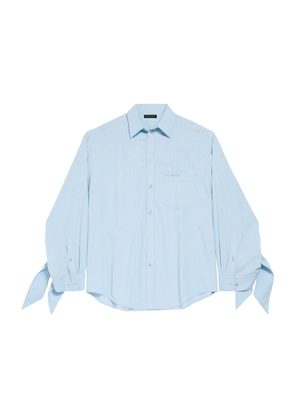 Balenciaga Cotton-Blend Knotted-Cuff Shirt