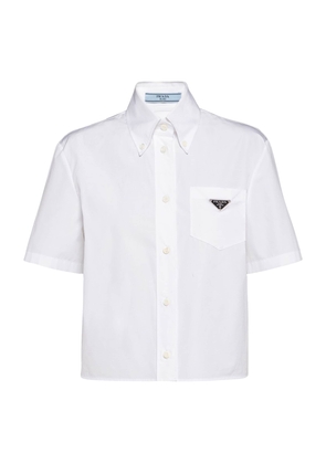 Prada Cotton Poplin Logo Shirt