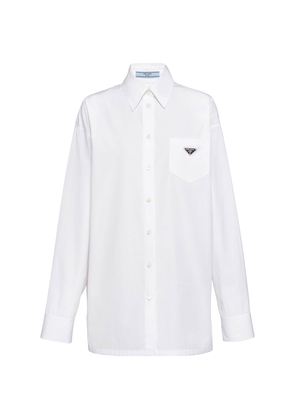 Prada Cotton Poplin Logo Shirt