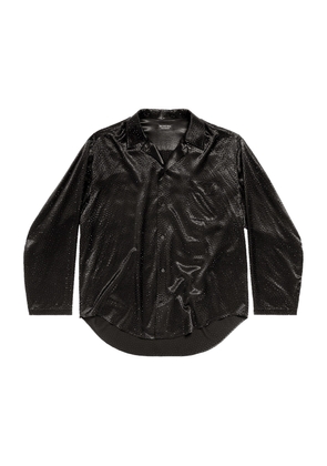 Balenciaga Rhinestone-Embellished Satin Shirt