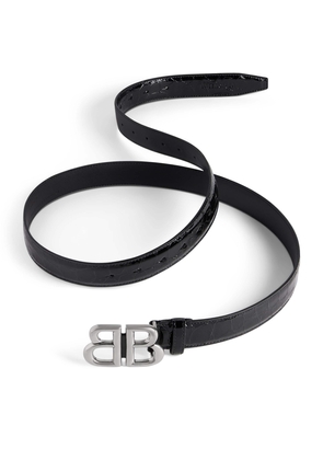 Balenciaga Patent Leather Logo Belt