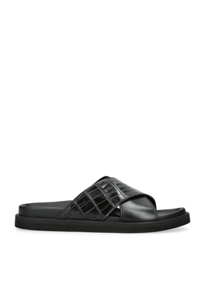 Zegna Crocodile Leather Panarea Slides