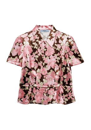Prada Satin Floral Print Shirt
