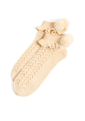 Valentino Cotton-Blend Pom-Pom Socks